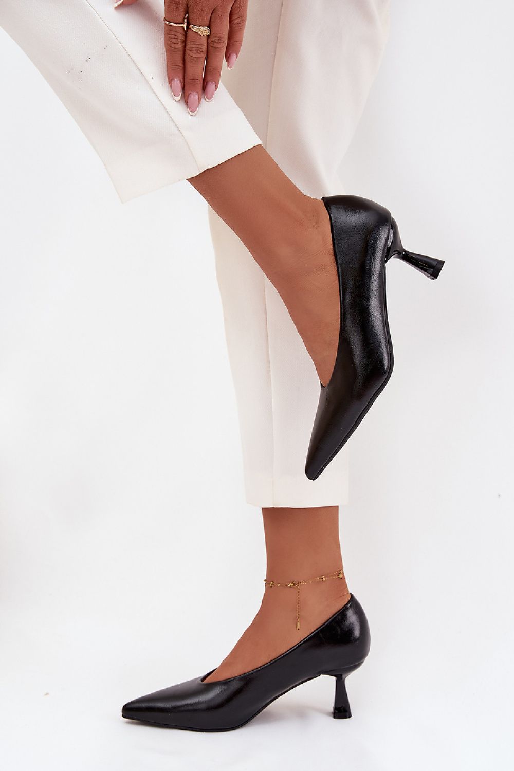Luxurious 7cm stiletto heel pumps in eco leather by Step in Style, perfect for office wear and special occasions.