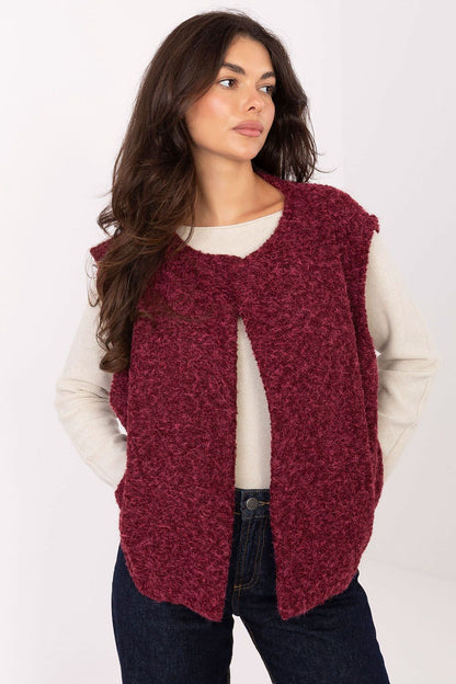 Rue Paris women's boucle vest with practical pockets, perfect for creating chic autumn outfits.