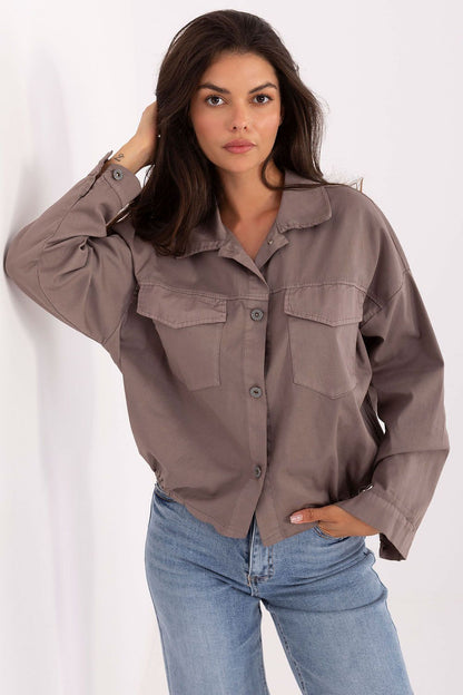 Stylish Rue Paris women's shirt with long sleeves and a flattering silhouette, crafted from a high-quality cotton and elastane blend.