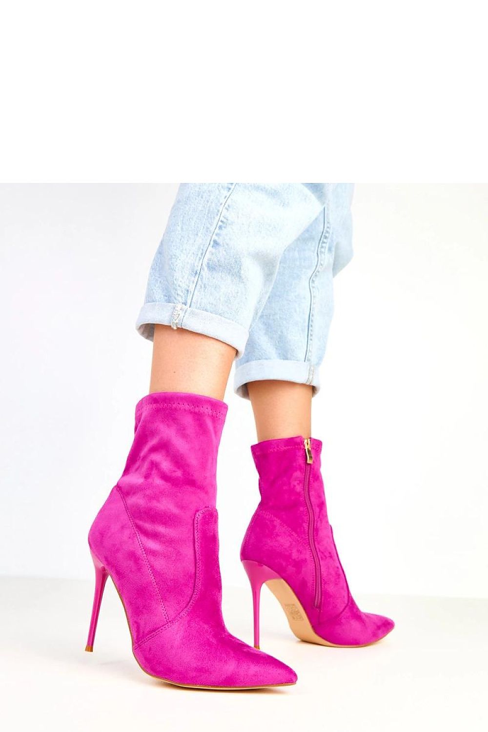 Close-up of Solea Women's Ankle Boots, showcasing the exquisite soft ecological suede and chic zipper closure for effortless style.