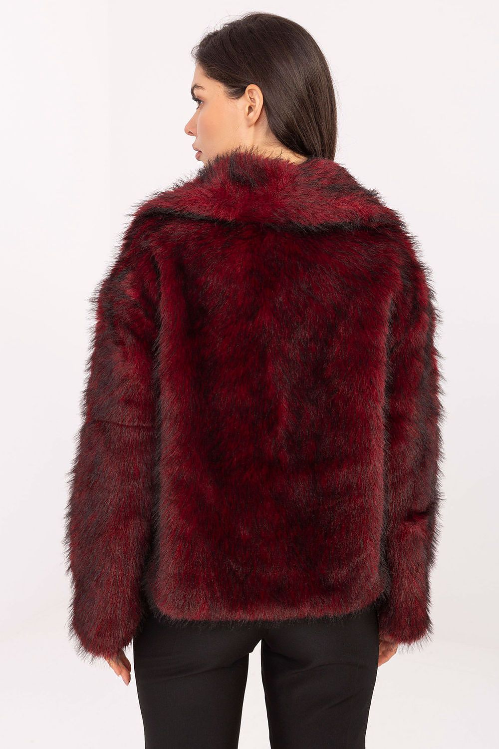 Elegant Women's Fur Jacket by Rue Paris, showcasing a sophisticated standard length with long sleeves and a classic lapel collar.