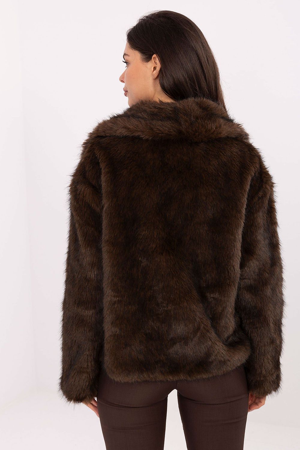 Rue Paris Women's Fur Jacket displayed in a chic setting, emphasizing its versatility for everyday outings and special occasions.