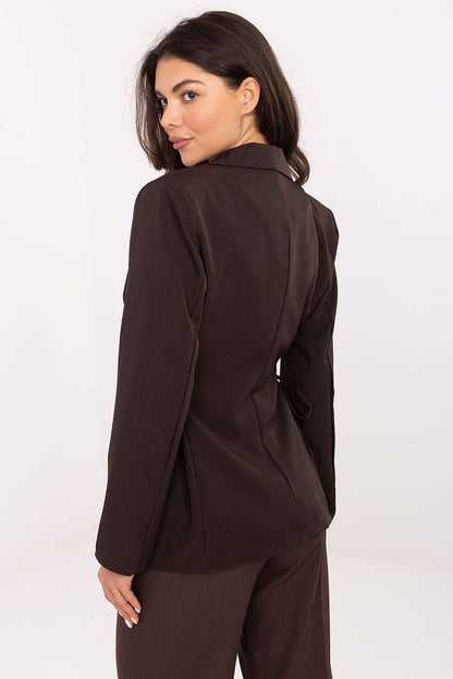 Luxurious Italy Moda Blazer in elegant design, showcasing 95% polyester and 5% spandex, perfect for sophisticated outfits.