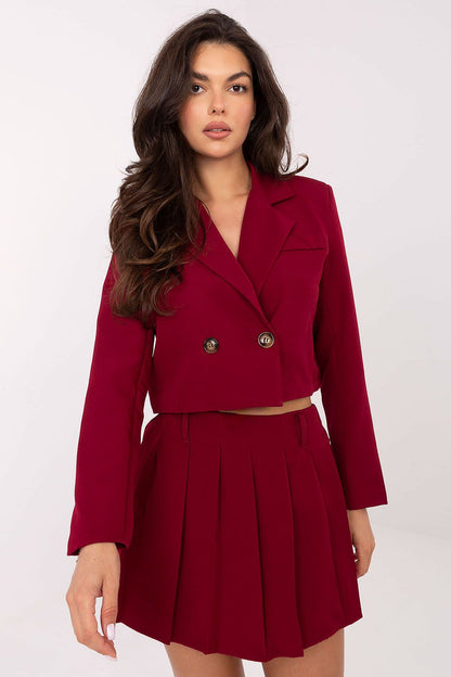 Elegant women's jacket with lapel and button closure, featuring shoulder pads, by Italy Moda.