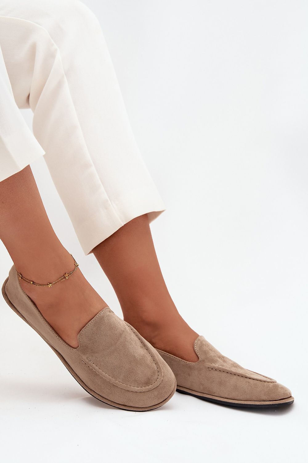 Luxurious eco suede moccasins for women by Step in Style, featuring a timeless design, comfortable flat sole, and available in EU sizes 36-40, perfect for both casual and elegant outfits.