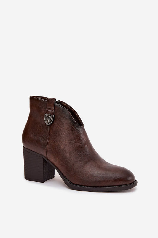 Luxury women's eco leather ankle boots by Step in Style, featuring a warm interior and elegant decorative strap.