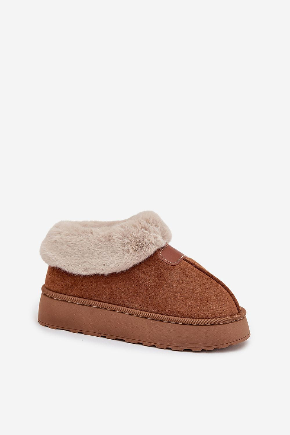 Stylish Eco Suede Snow Boots for Women by Step in Style, featuring a chic fur trim and practical platform for added warmth during colder months.