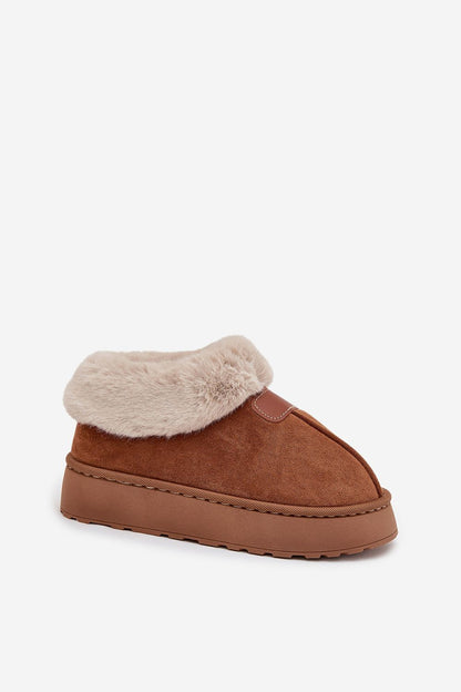 Stylish Eco Suede Snow Boots for Women by Step in Style, featuring a chic fur trim and practical platform for added warmth during colder months.
