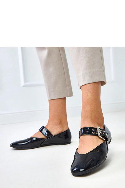 Elegant women's ballet flats by Solea featuring a square toe and decorative buckle, crafted from soft patent eco-leather, ideal for everyday luxury styling.