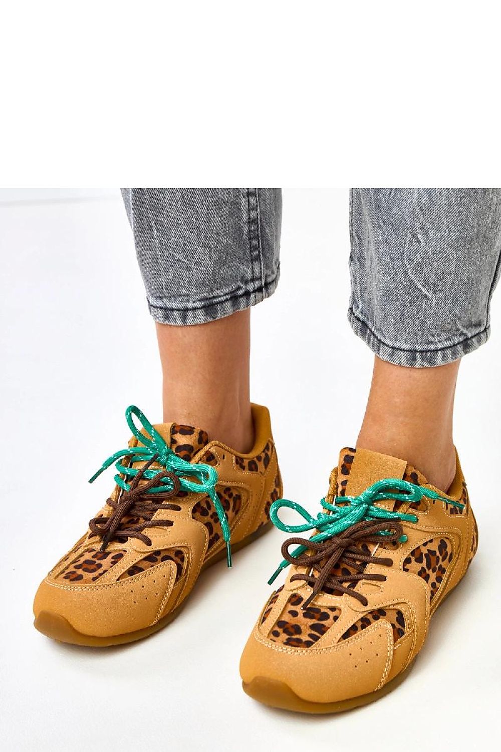 Close-up of Solea laced sport shoes made from ecological suede, displaying the luxurious, comfortable fabric insole.