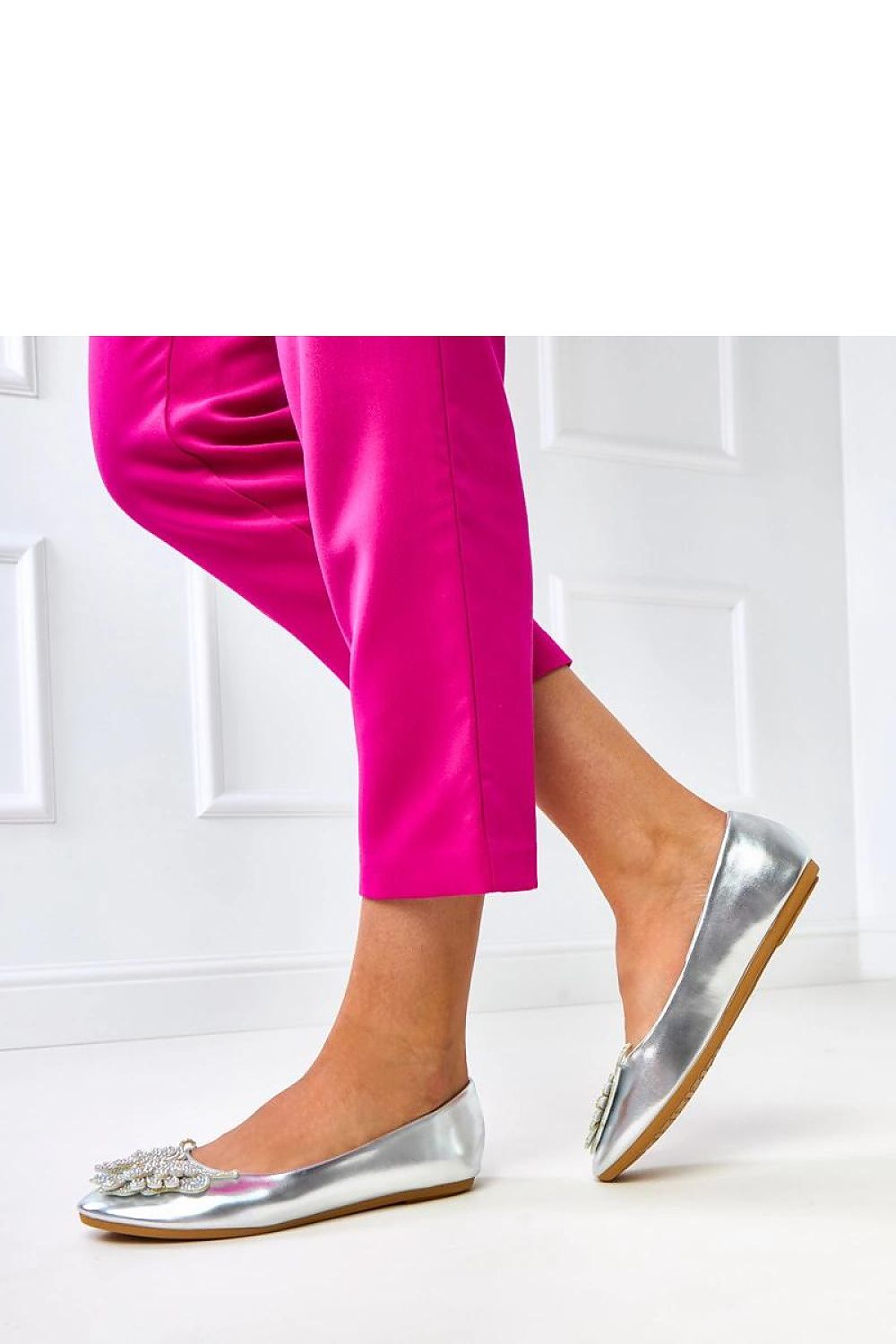 Solea Women's Ballet Flats elegantly designed with decorative butterfly and crafted with zircons, showcasing luxury and style.