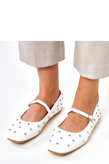 Elegant crystal-embellished eco-leather ballet flats by Solea, showcasing a timeless square toe design with a low heel, perfect for adding sophistication to any outfit.