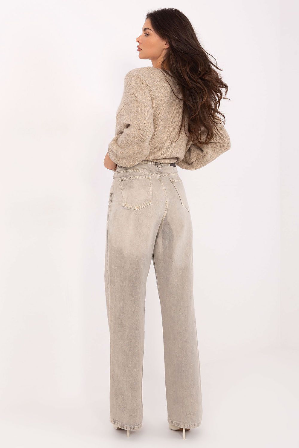 Versatile women's high-waisted wide leg jeans by Sublevel, designed for effortless pairing with any wardrobe.
