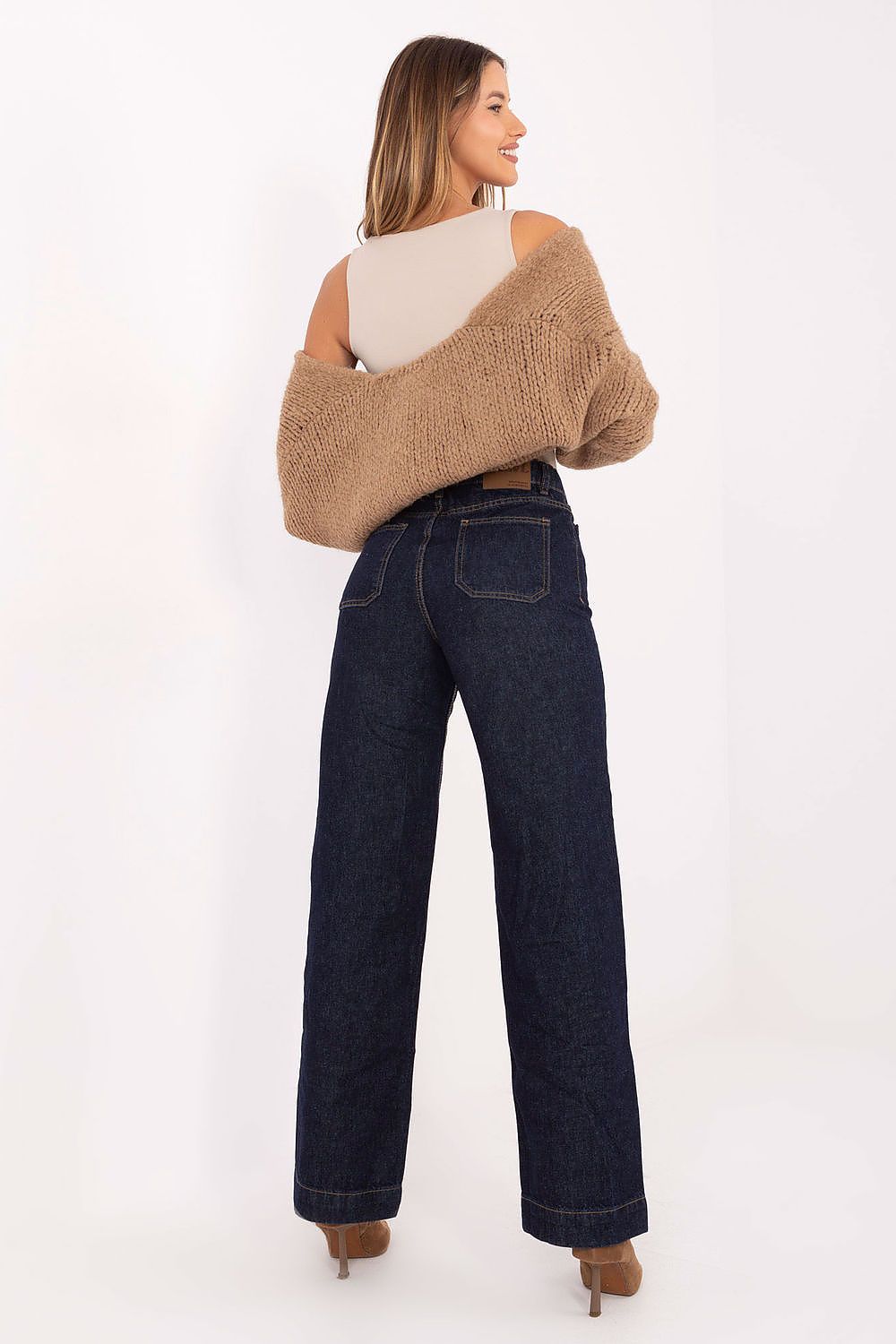 Sublevel Women's High-Waisted Relaxed Fit Jeans, crafted from premium cotton, showcasing a sleek silhouette and effortless casual style, available in sizes XS to XL for every modern woman.