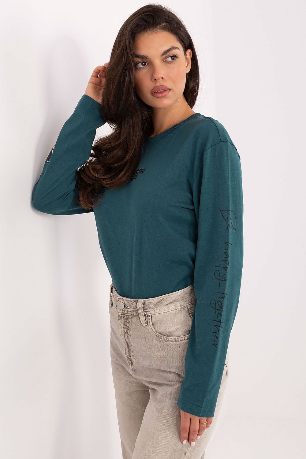 Chic Sublevel Women's Casual Long Sleeve Cotton Blouse showcasing fashionable prints, perfect for an upscale casual look in sizes XS to XL.