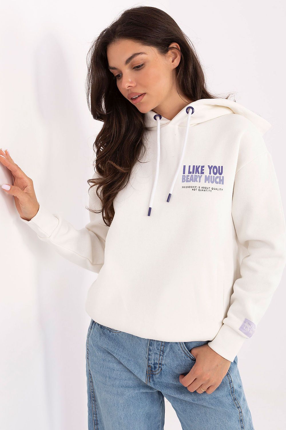 Luxury Women's Casual Hoodie by Sublevel, crafted from a premium cotton and polyester blend, featuring a stylish hood, long sleeves, and practical pockets, ideal for comfortable everyday wear.