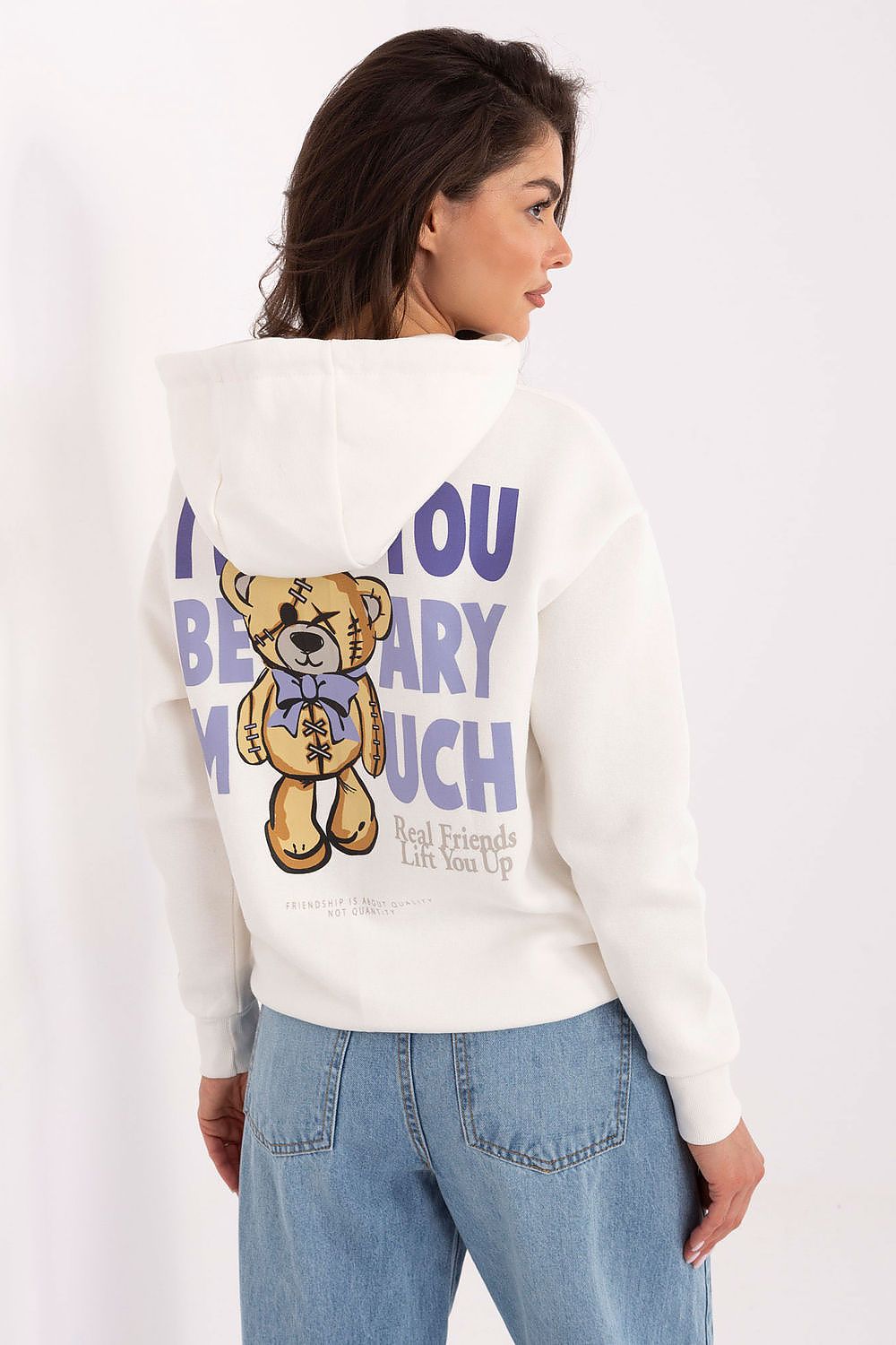 Sublevel women's hoodie in standard fit, featuring stylish print designs and practical slip pockets for comfort and functionality.