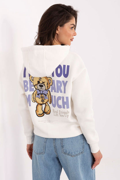 Sublevel women's hoodie in standard fit, featuring stylish print designs and practical slip pockets for comfort and functionality.