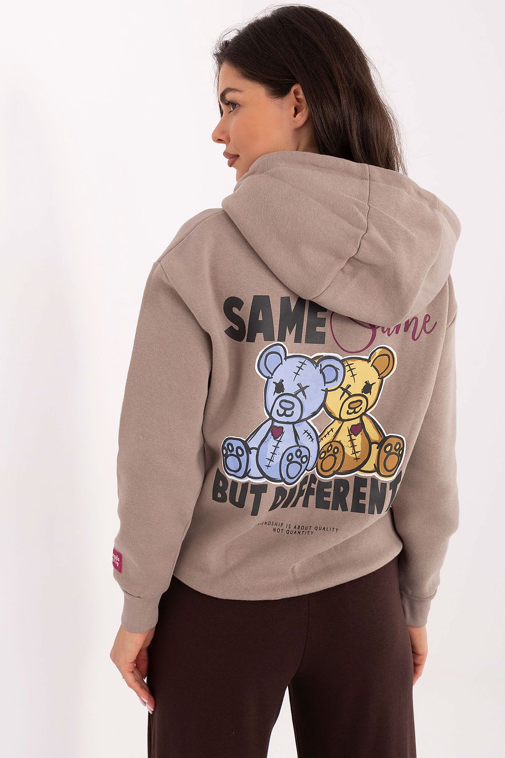 Elegant women's hoodie by Sublevel, perfect for casual occasions with a sophisticated look and a tailored standard fit.