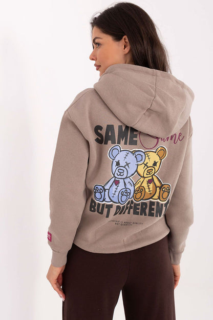 Elegant women's hoodie by Sublevel, perfect for casual occasions with a sophisticated look and a tailored standard fit.