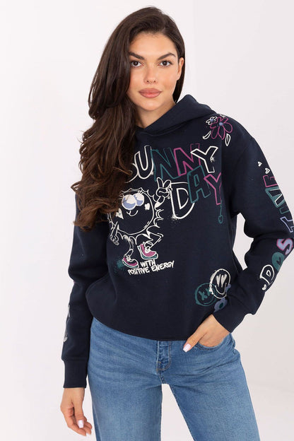 Sophisticated women's casual sweatshirt from Sublevel with unique prints, ideal for creating a refined yet comfortable look.