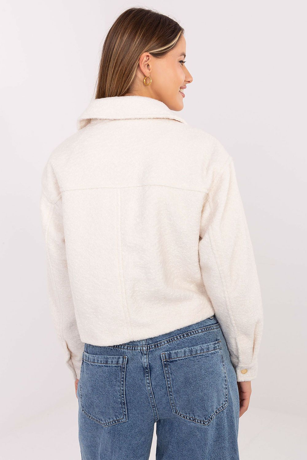 Women's luxurious artificial fur jacket by Sublevel, presented in a flattering cut, suitable for elegant casual styling.