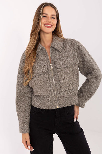 Luxurious artificial fur jacket for women by Sublevel, featuring a stylish casual collar, perfect for chic autumn and winter outfits.