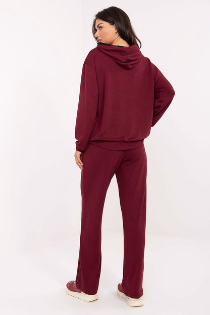 Chic high waist pants from Relevance's luxury women's casual tracksuit set, crafted in a buttery soft viscose blend with straight legs and side pockets.