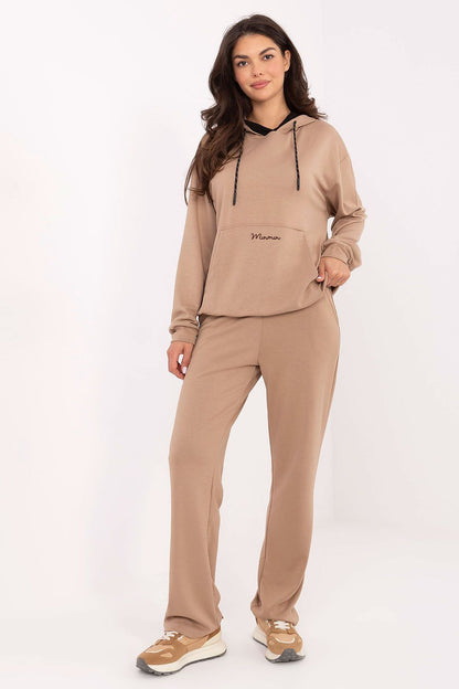 Relevance Luxury Women's Tracksuit Set - High waist pants with side pockets and subtle embroidery, crafted in a soft viscose blend.