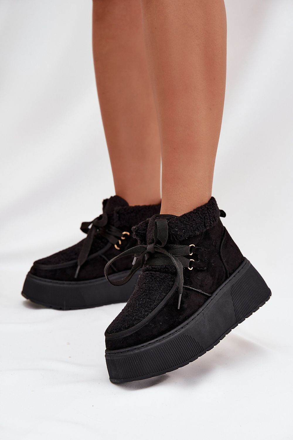 Luxury Eco Suede Snow Boots for Women by Step in Style, featuring fur lining and a stylish slip-on design with a solid platform for ultimate comfort and elegance during winter.