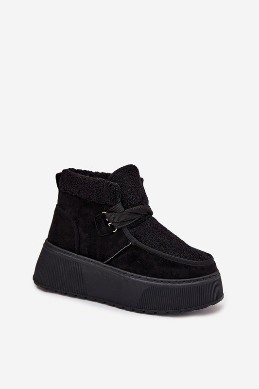 Elegant women’s snow boots in eco suede by Step in Style, showcasing a luxurious fur lining and chic slip-on design ideal for cold weather fashion.