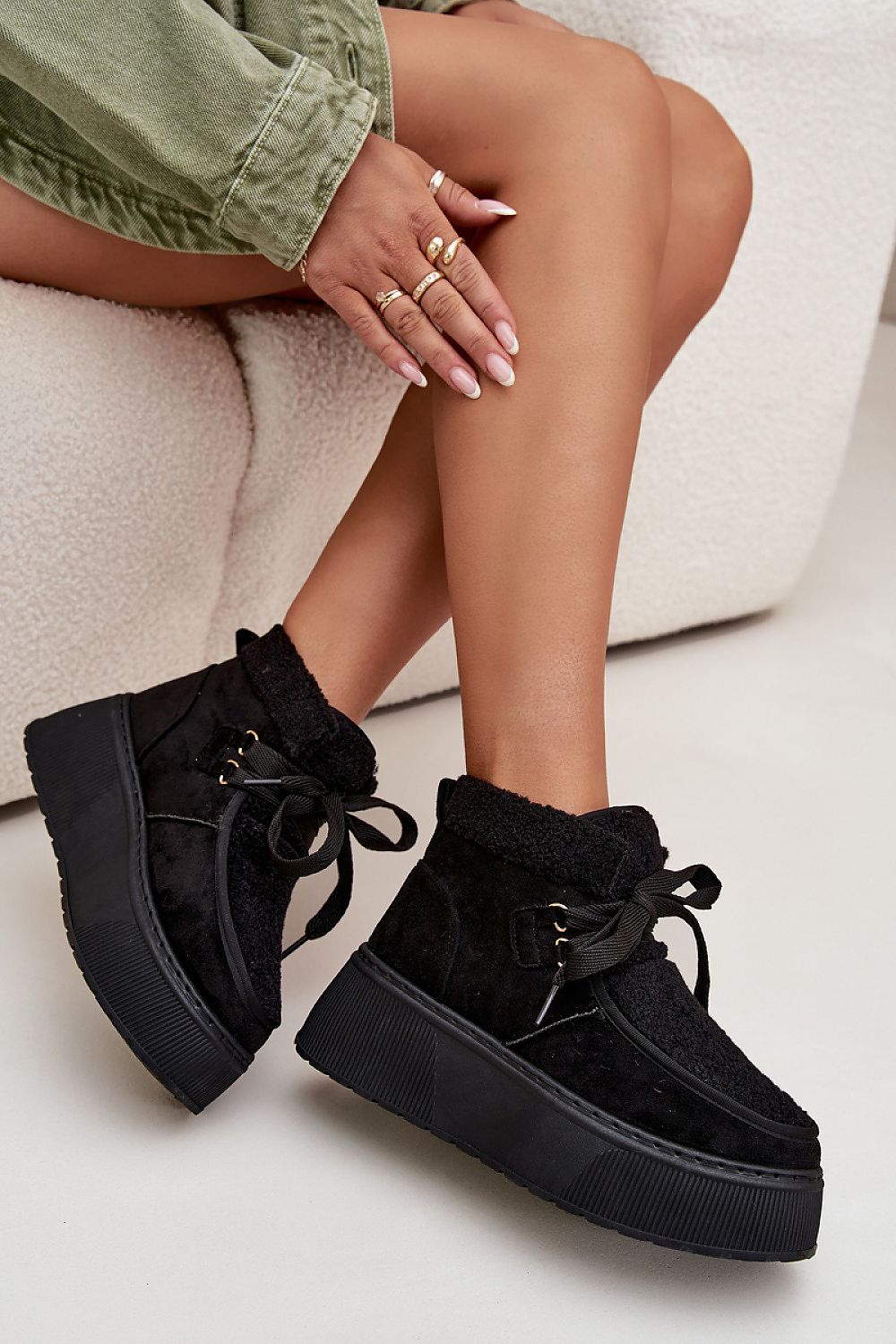 Luxury eco suede snow boots for women by Step in Style, featuring a plush fur lining and stylish slip-on design.