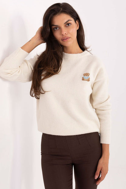 Elegant long-sleeve women's sweater in EU size 0 from Factory Price, showcasing a smooth design perfect for pairing with jeans or sophisticated wardrobe pieces.