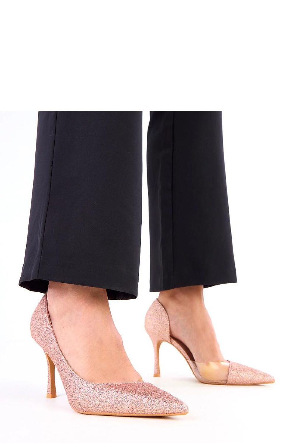 Solea Women's Glittery High Heels featuring a stunning 9cm stiletto heel, elegantly designed with a slip-on style and adorned with a lustrous glitter finish, showcasing high-quality synthetic leather for a luxurious look.