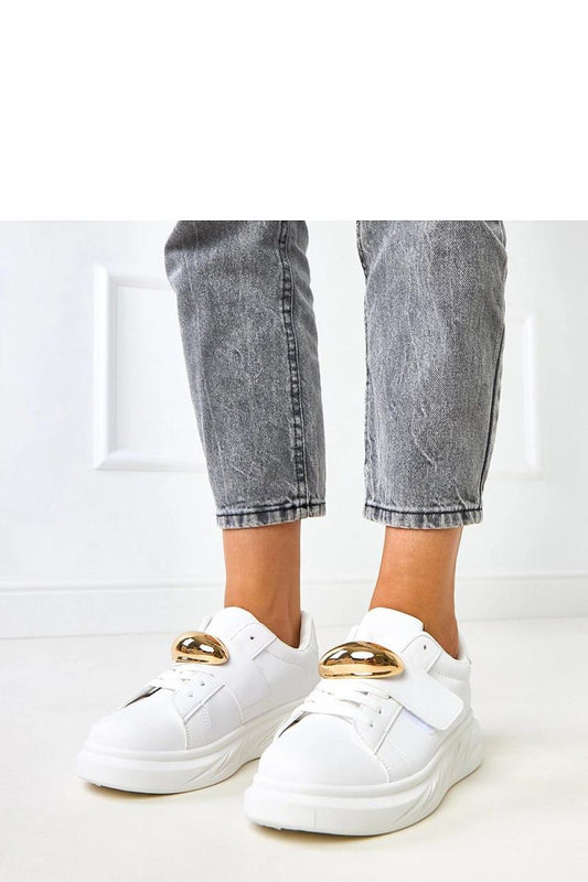 Solea Eco-Leather Sport Shoes featuring a stylish gold accent and a 4cm platform, perfect for luxurious sporty looks.