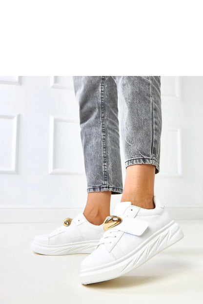 Close-up of Solea Eco-Leather Sport Shoes showcasing the elegant gold detailing, designed for comfort and style.