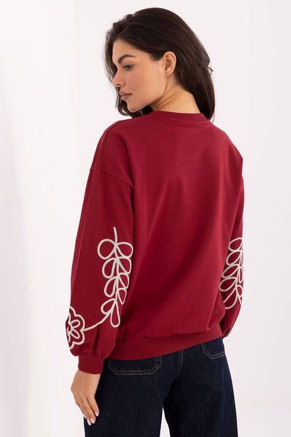 Versatile and elegant Luxury Women's Casual Sweatshirt by Relevance, highlighted by subtle embroidery, suitable for everyday occasions.