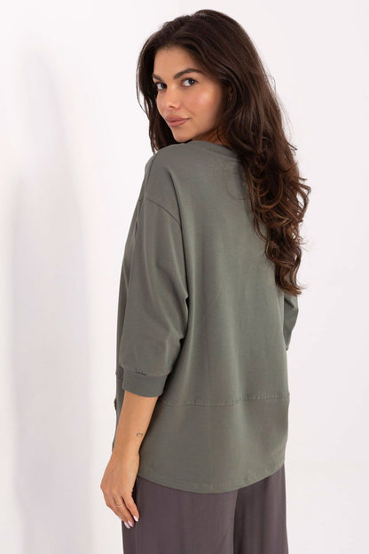 Versatile Luxury Cotton Blend Blouse by Relevance, suitable for both work and casual styling.