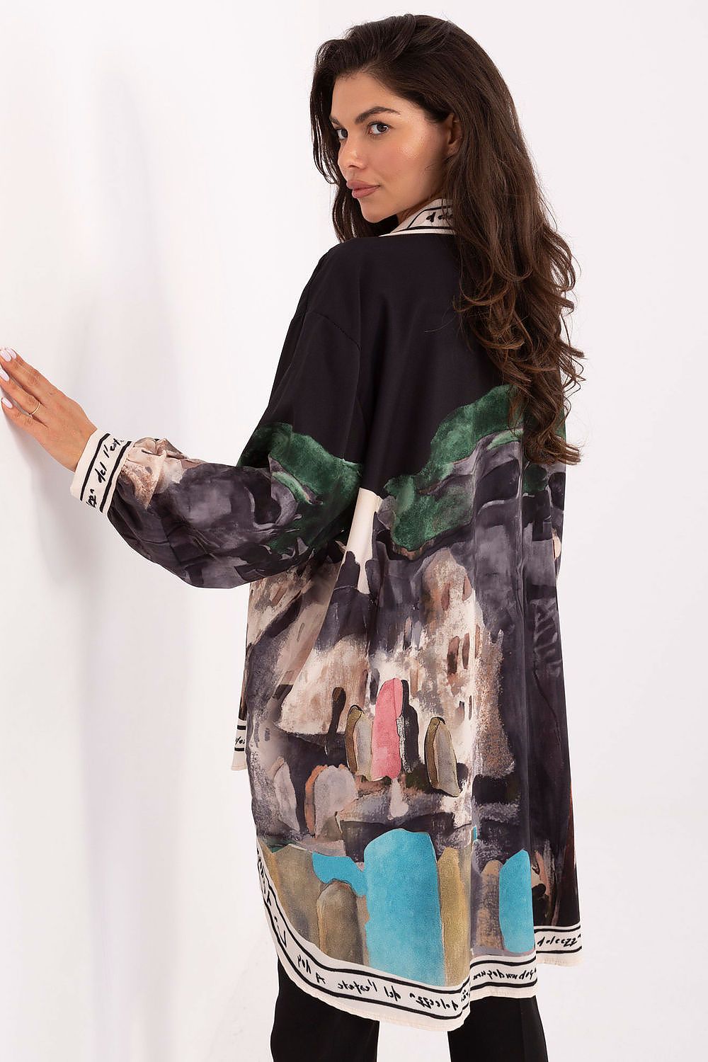 Elegant Rue Paris Women's Long Sleeve Shirt in EU Size 0, crafted from a luxurious viscose-polyester blend, featuring a sophisticated modern design suitable for work and casual wear.