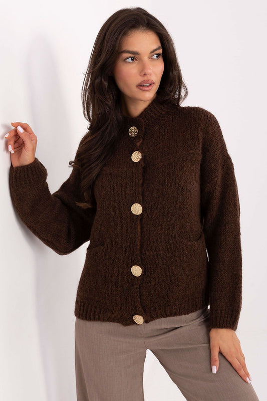 Elegant Luxury Women's Cardigan by Italy Moda featuring a classic buttoned design, designed for comfort and style in EU Size 0.