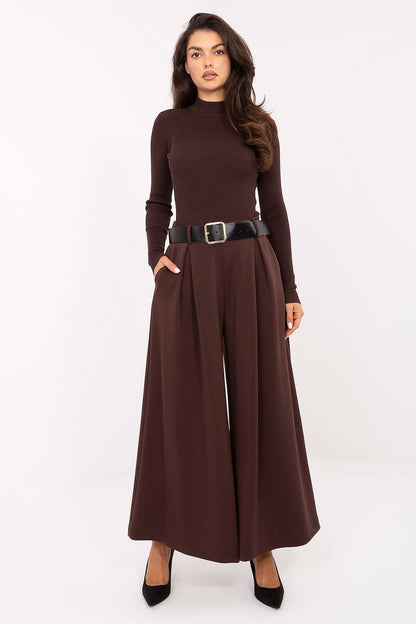 Elegant women's palazzo pants with high waist and pockets, designed by Italy Moda, made from a luxurious viscose-polyester blend for ultimate comfort and style.