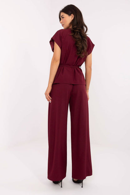 Luxury Italy Moda Women's Complete Vest and Trousers Set showcasing a smooth texture and feminine charm, ideal for daily and formal wear.