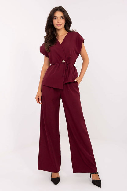 Luxury Italy Moda women's vest and trousers set in elegant high-waisted design, showcasing a sophisticated blend of fashion and comfort.