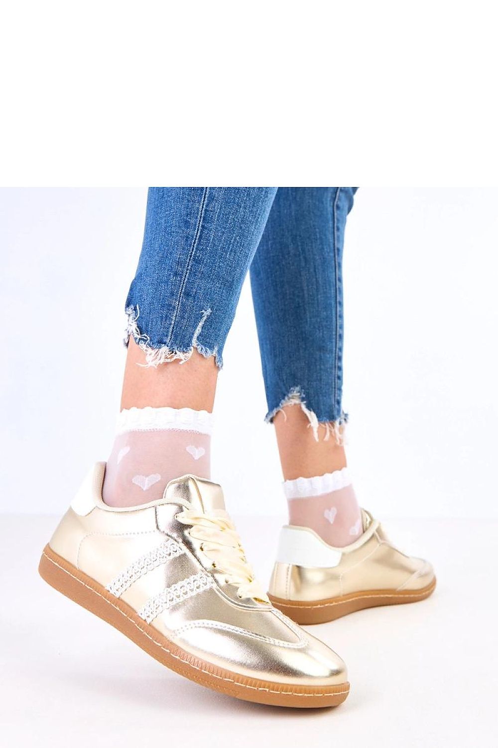 Profile view of eco leather women's sport shoes by Solea, featuring a soft fabric insole and 2 cm sole height for added comfort.