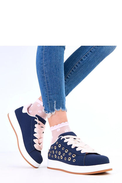 Close-up view of Solea Women's Fashionable Sports Shoes highlighting the decorative studs and round toe in luxurious ecological suede leather.