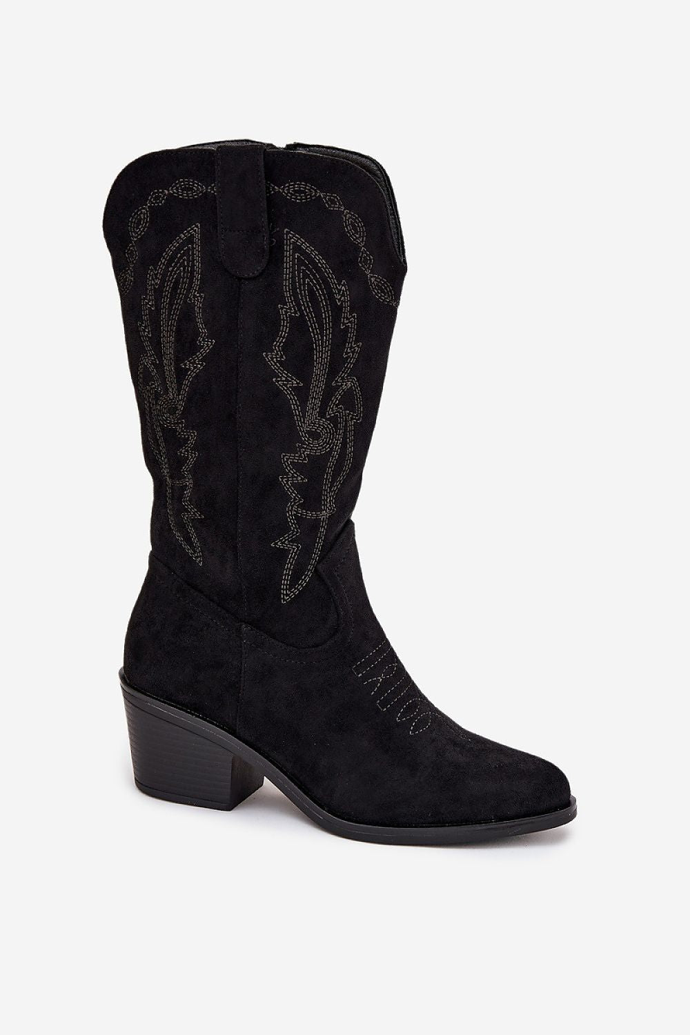 Elegant Vinceza Eco-Suede Cowboy Boots with intricate stitching, designed for comfort and insulation, embodying a modern urban twist on classic cowboy style by Step in Style.