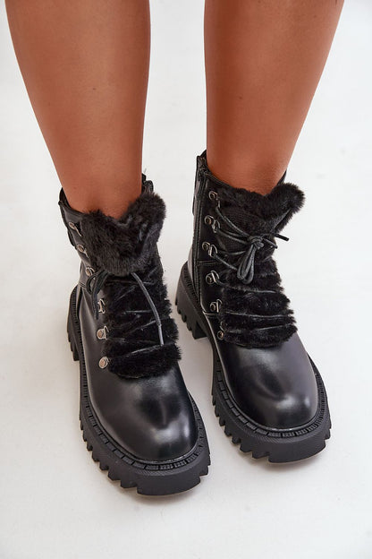 Luxury Women's eco leather ankle boots with fur, zipper, and insulated comfort from Step in Style, perfect for colder days.