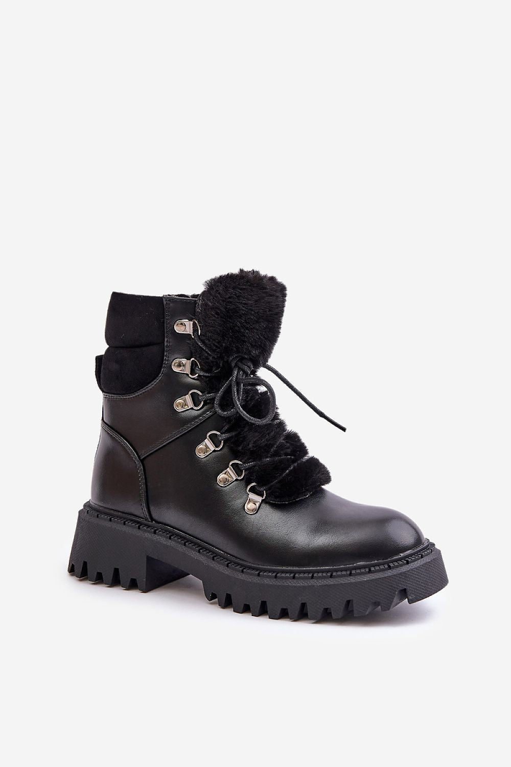 Step in Style women's ankle boots featuring soft fur trim, eco leather upper, and zip fastening for elegant wear in winter.