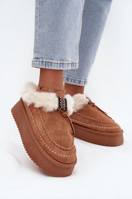 Luxury women's eco suede snow boots with fur lining, featuring a 4cm platform, designed by Step in Style, perfect for stylish winter wear.