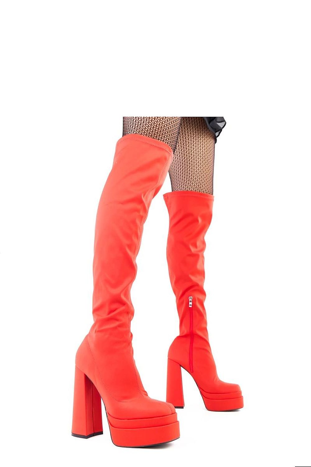 Stylish Solea Musketeer Boots with 14.5 cm heel and platform base, crafted for comfort and a stunning over-the-knee look.